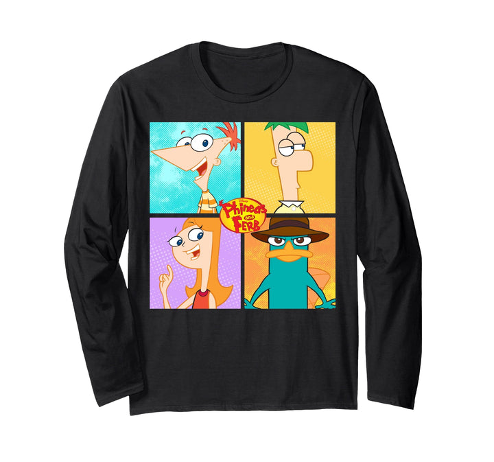 Disney Phineas And Ferb Character Box Up Langarmshirt