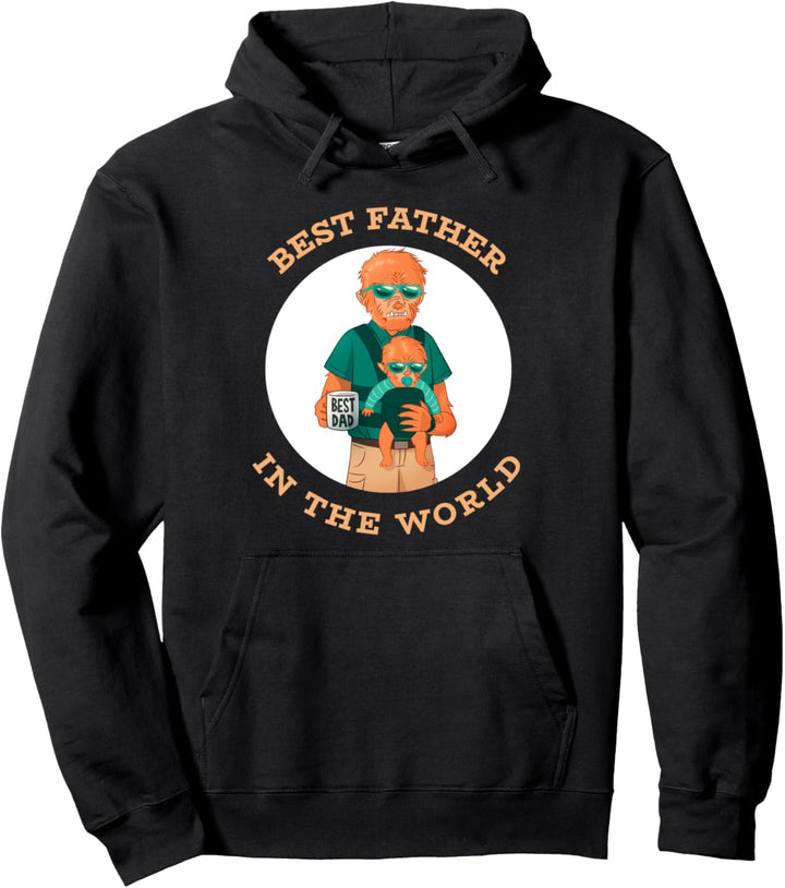 Best Father In The World Vatertag Lustiger Wolf Mann Pullover Hoodie