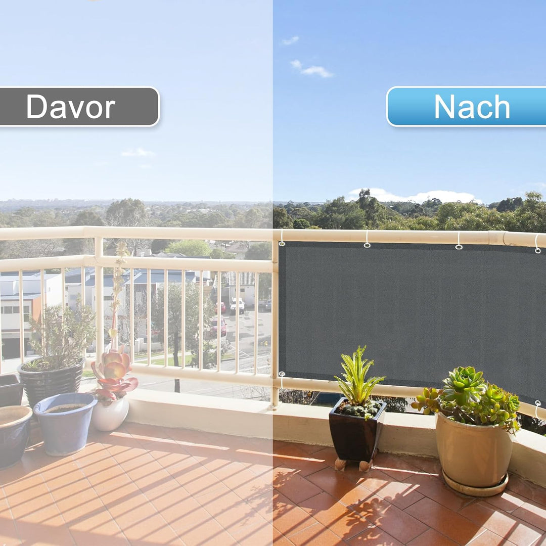 SUNNY GUARD Balkon Sichtschutz Wetterfest 90x800cm Balkonverkleidung Balkonabdeckung Balkonumspannun