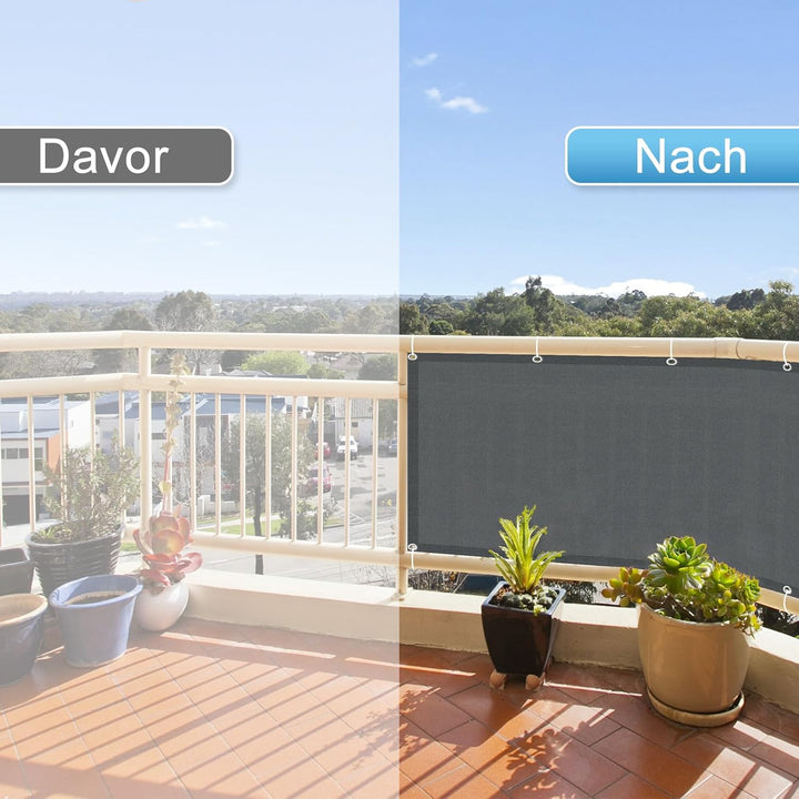 SUNNY GUARD Balkon Sichtschutz Wetterfest 90x800cm Balkonverkleidung Balkonabdeckung Balkonumspannun