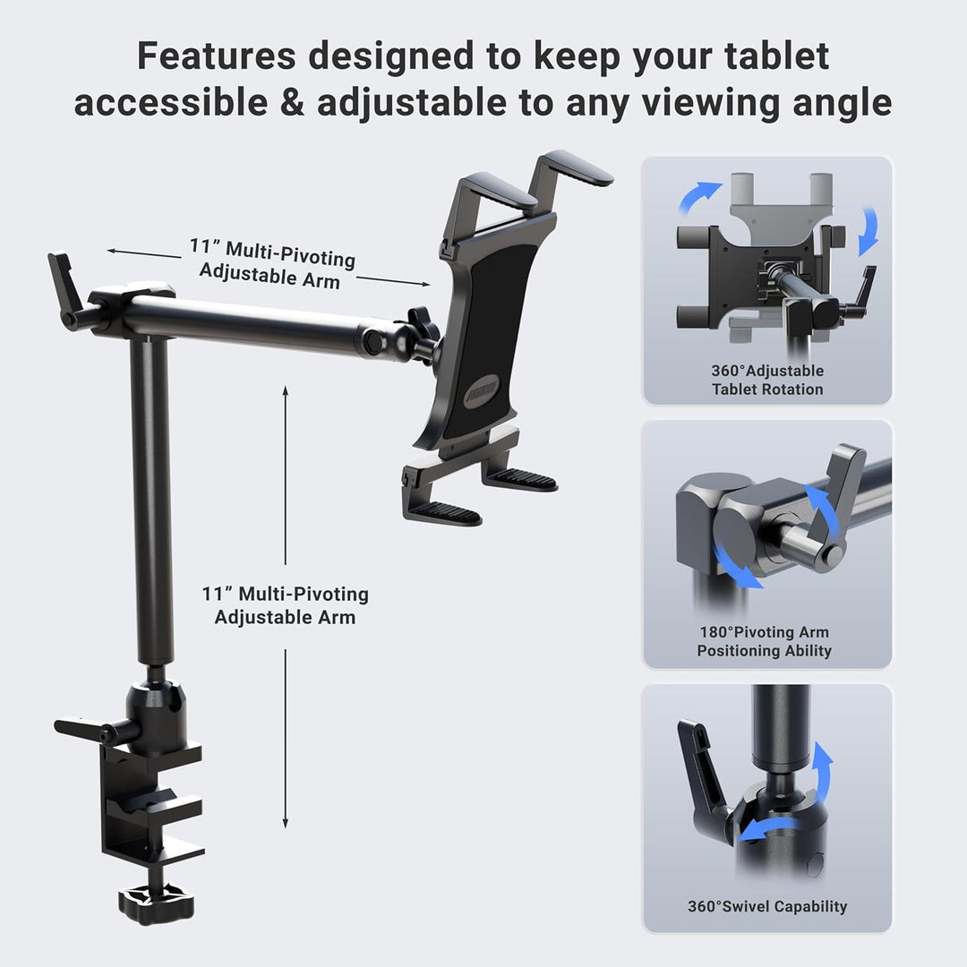 ARKON Robuste Tablet-Halterung für Schreibtisch oder Rollstuhl mit 55,88 cm langem Arm für iPad Air,