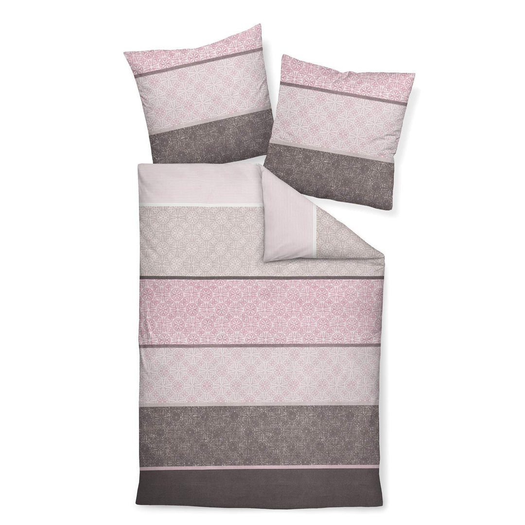 Janine 65016 Feinbiber Bettwäsche Davos 135x200 cm + 80x80 cm Beere-Mauve 135 cm x 200 cm, 135 cm x