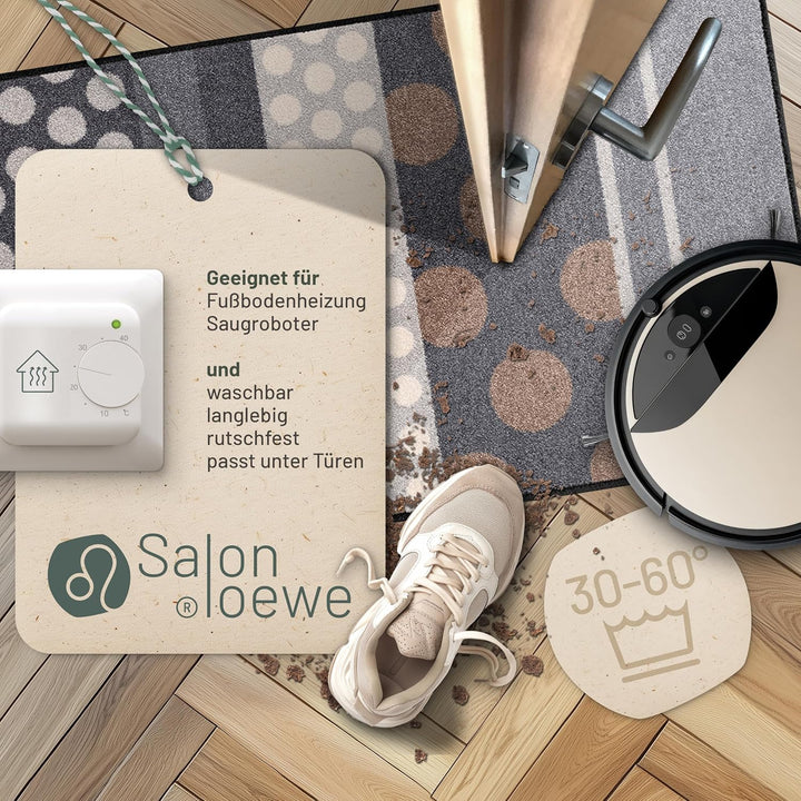 Salonloewe Zerbino lavabile Glamour Dots Grigio 75 x 120 cm SLD0457-075x120
