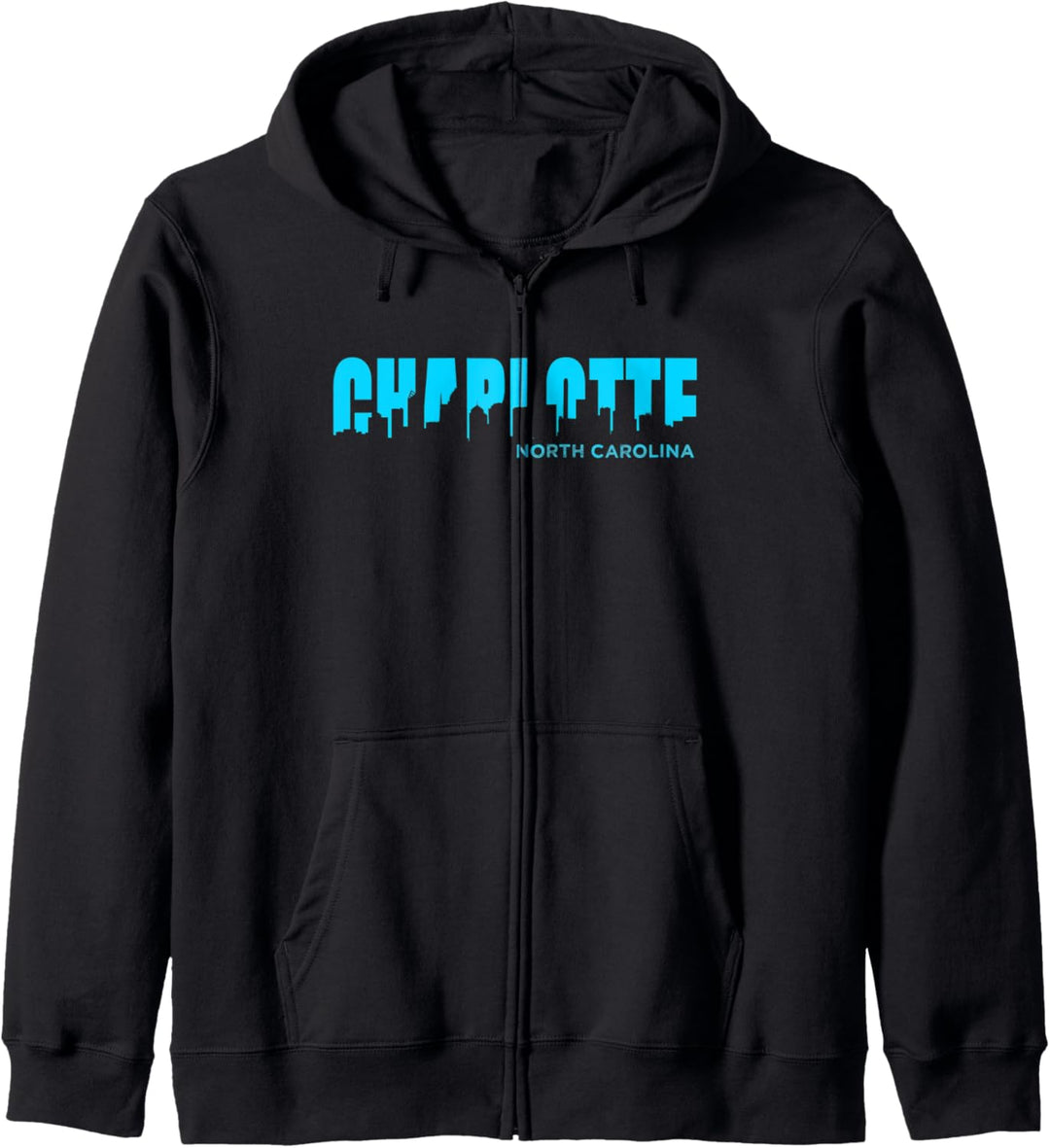 NC Charlotte Silhouette Skyline Art Queen City Souvenir Gift Kapuzenjacke