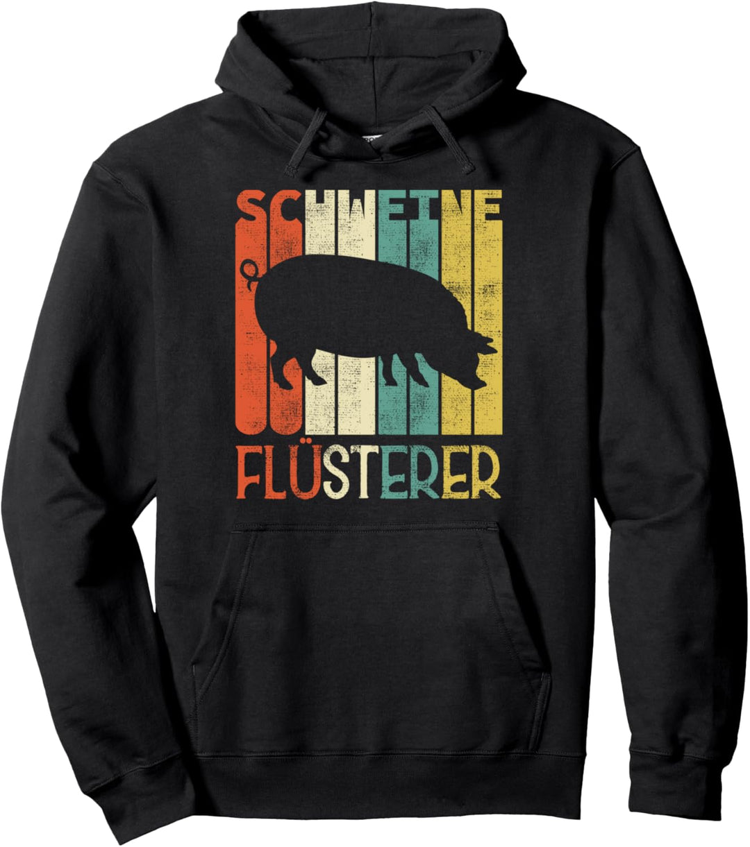 Retro Schweine Flüsterer Lustiges Landwirt Schwein Pullover Hoodie