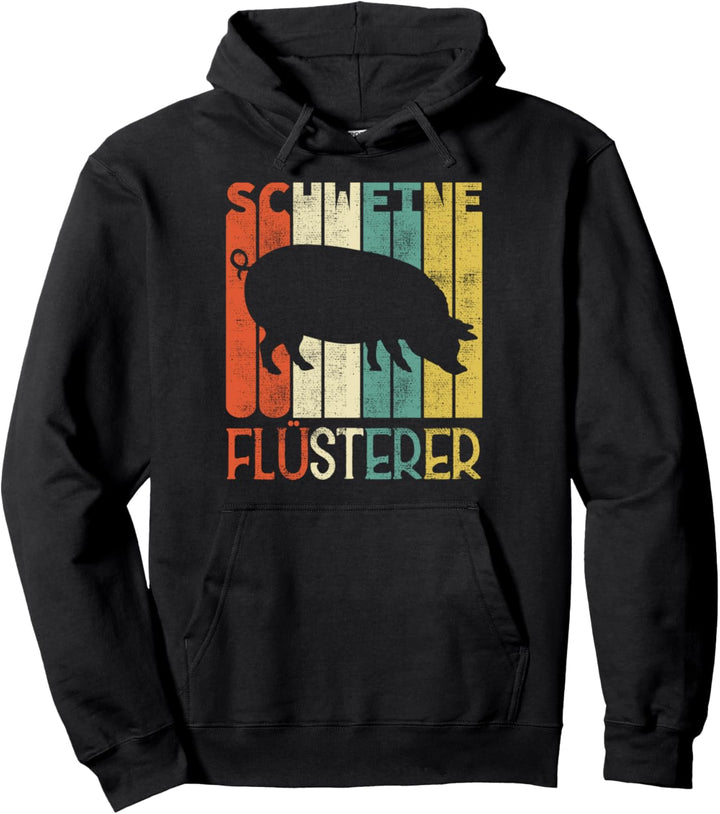 Retro Schweine Flüsterer Lustiges Landwirt Schwein Pullover Hoodie