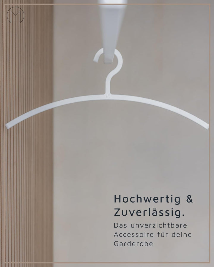 Metallbude Kleiderbügel FAY - 3er Set Weiss - Bügel Kunststoff - Modernes & Platzsparendes Design -
