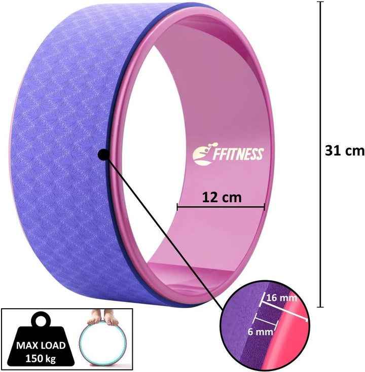FFitness Wheel Yoga-Roller, für Mädchen, Damen, Schwarz, Einzigartig