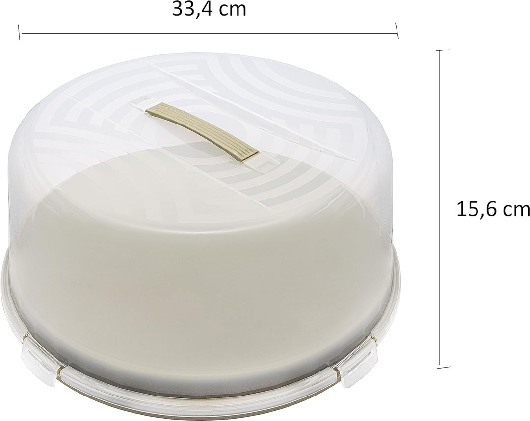 BranQ - Home essential Joy runder Kuchenbehälter mit hoher Abdeckung und mit praktischem Tragegriff,
