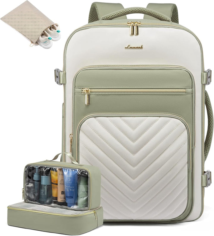 LOVEVOOK Reiserucksack Handgepäck Flugzeug, 40L Rucksack Damen Gross, Wasserdicht Laptop Rucksack 17
