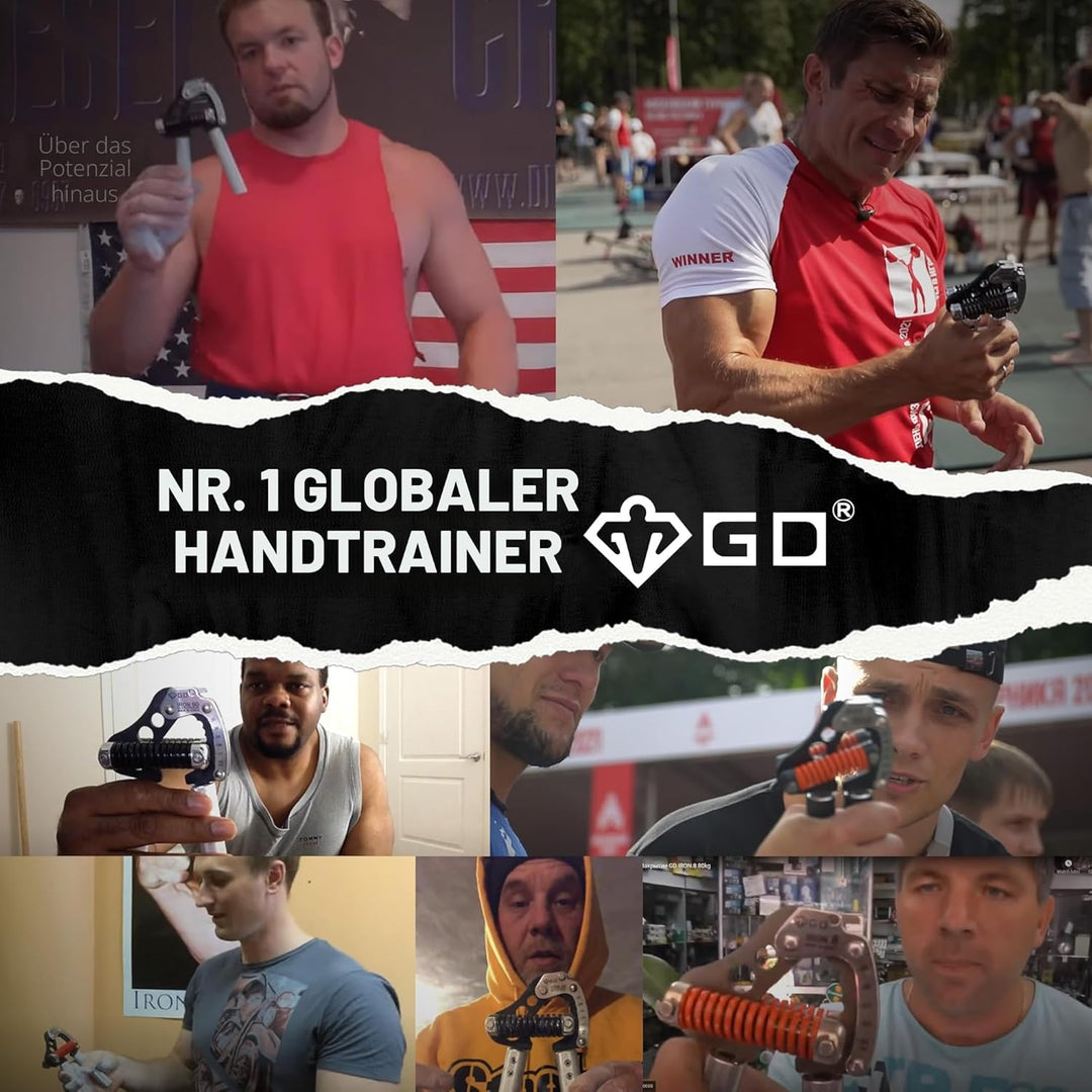 GD Iron Grip Handtrainer (verstellbare Handgriffe für Krafttraining) Handgelenk- und Unterarmkrafttr