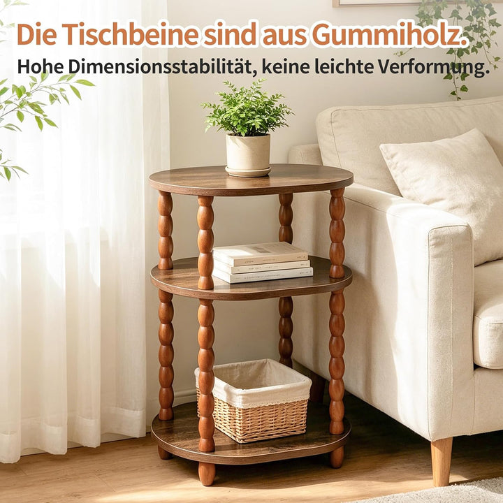 Holztisch, Kleiner Couchtisch &amp; Beistelltisch, multifunktionaler Mini Tisch für Bett, Couch, Wohnzim