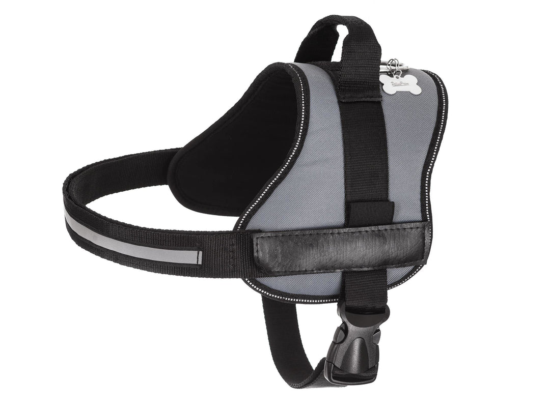 Geschirr für Hunde, Drucklos, Hundegeschirr, Reflektierend, Beschriftungen, R3: 57-70 cm, Asche R3: