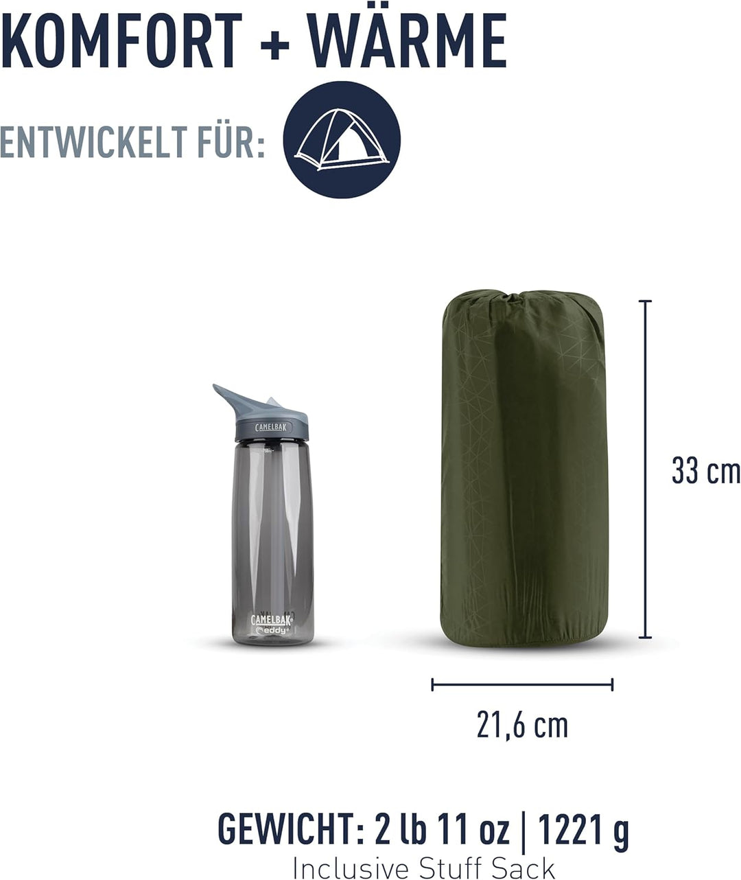 SEA TO SUMMIT - Camp Plus Self Inflating Isomatte Large - Dicke & warme Schlafmatte - Reparatur-Kit