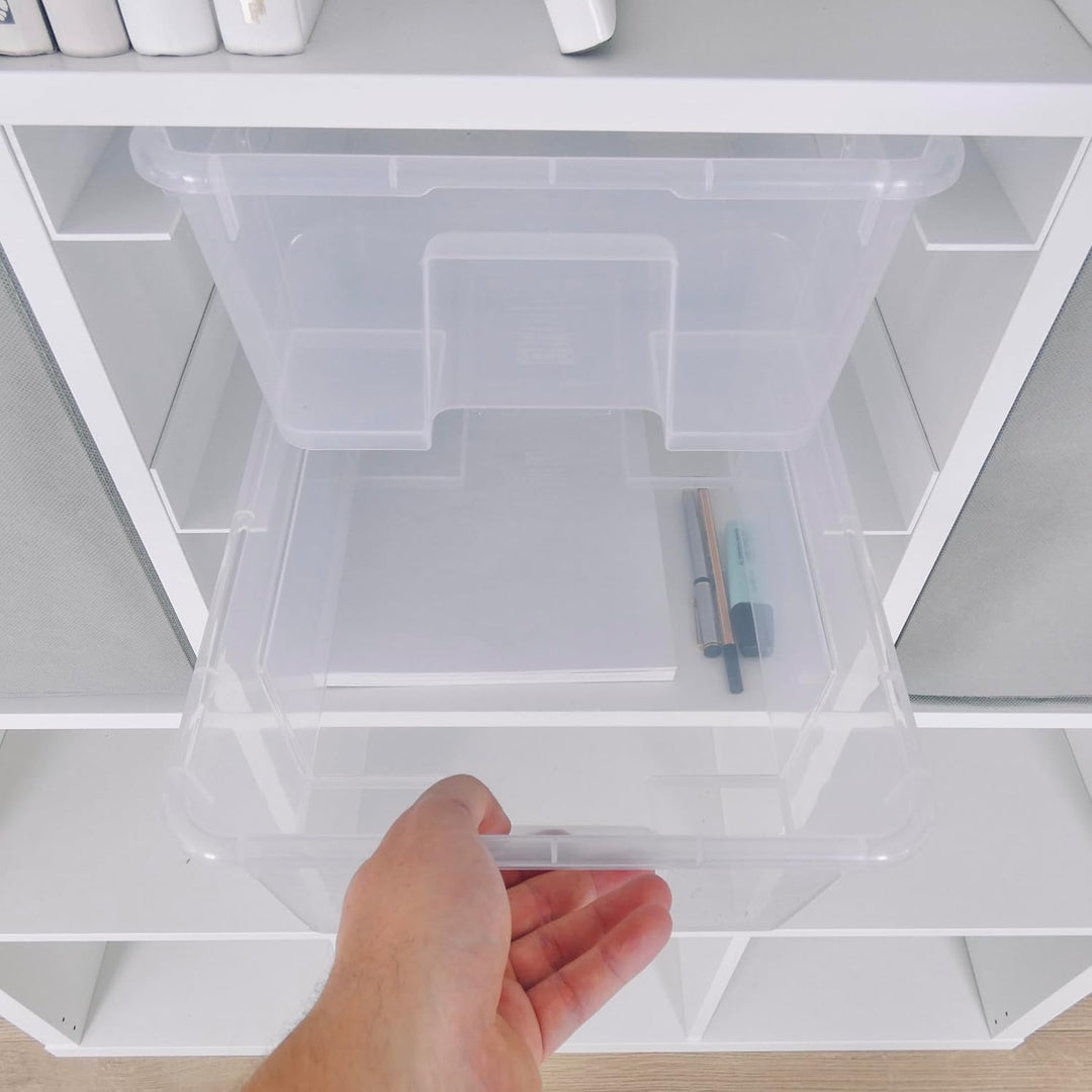 Kallax Facheinsatz für Samla Boxen, Halte-Schienen für transparente Aufbewahrungsboxen, Spielzeug-Ki