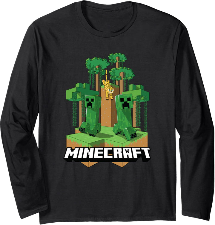 Minecraft Creeper &amp; Jaguar Island Langarmshirt