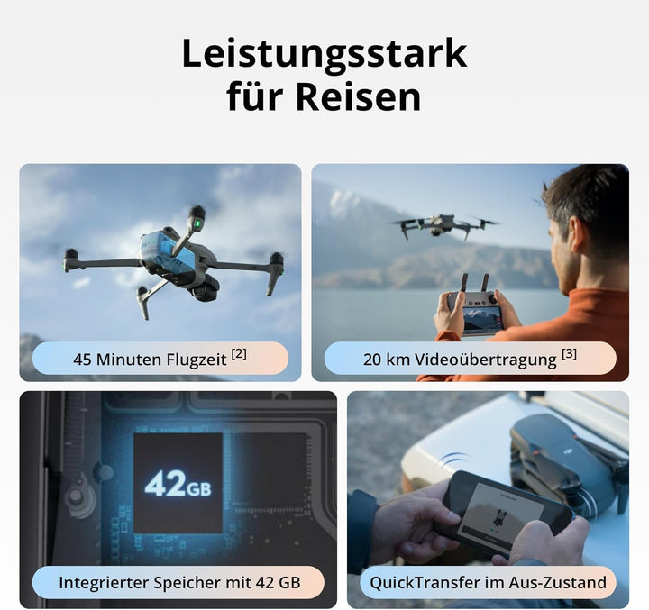 DJI Air 3S Fly More Combo (RC 2 Fernsteuerung mit Bildschirm) mit Vielseitiges Zubehör, Drohne mit 1