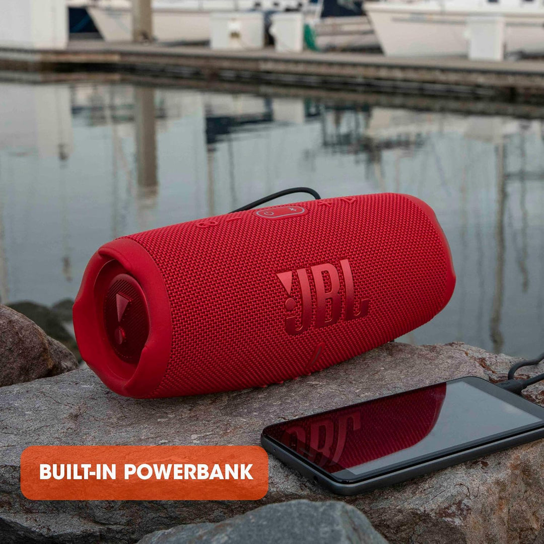JBL CHARGE 5 - Tragbarer Bluetooth-Lautsprecher mit IP67-Wasserschutz und USB-Ladeanschluss - Rot Ro