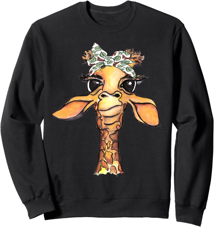 Lustige Giraffe Mit Tropischem Kopfband Giraffen Kostüm Sweatshirt
