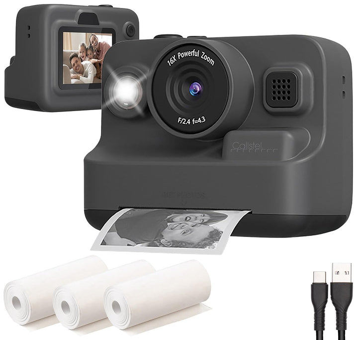 Callstel Thermodruck Kamera: Full-HD-Sofortbildkamera mit Thermodrucker, Display, Akku, 16x-Zoom (Fo