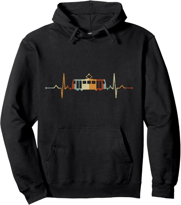 Retro Herzschlag Strassenbahn Tramfahrer Strassenbahnfahrer Pullover Hoodie