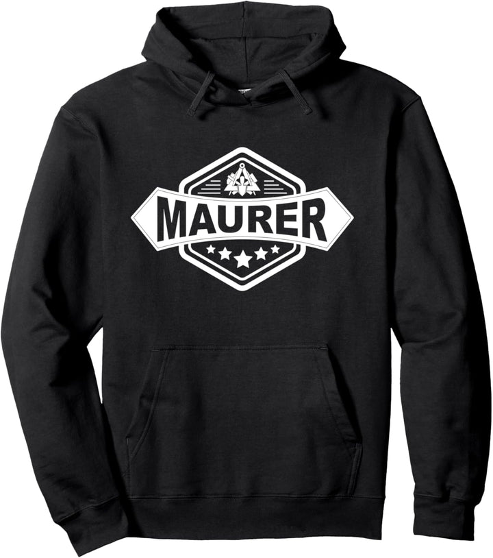 Maurer Zeichen mit traditionellem Zunftwappen Pullover Hoodie