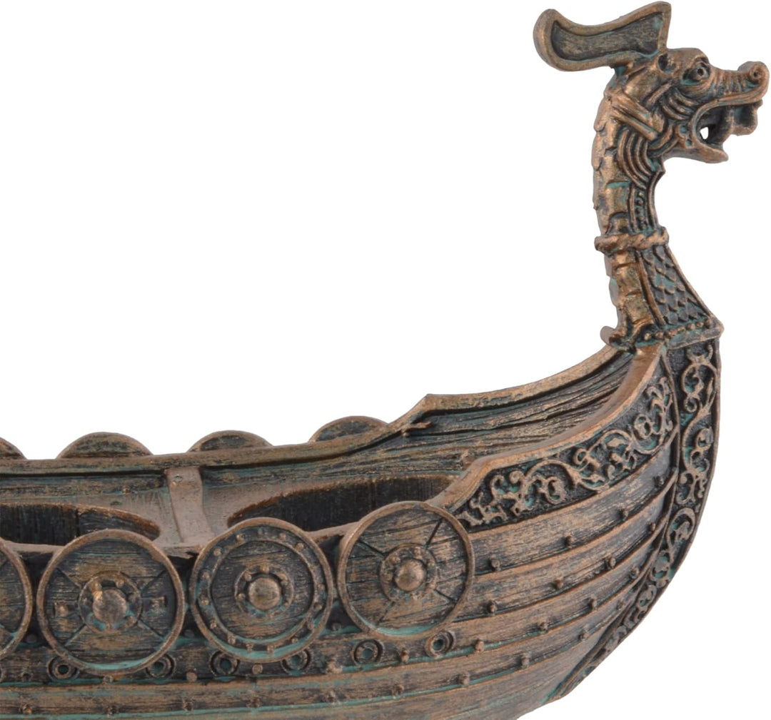 Nordischer Salz- u. Pfefferstreuer "Drakar" - Wikinger Schiff mit Glasstreuern
