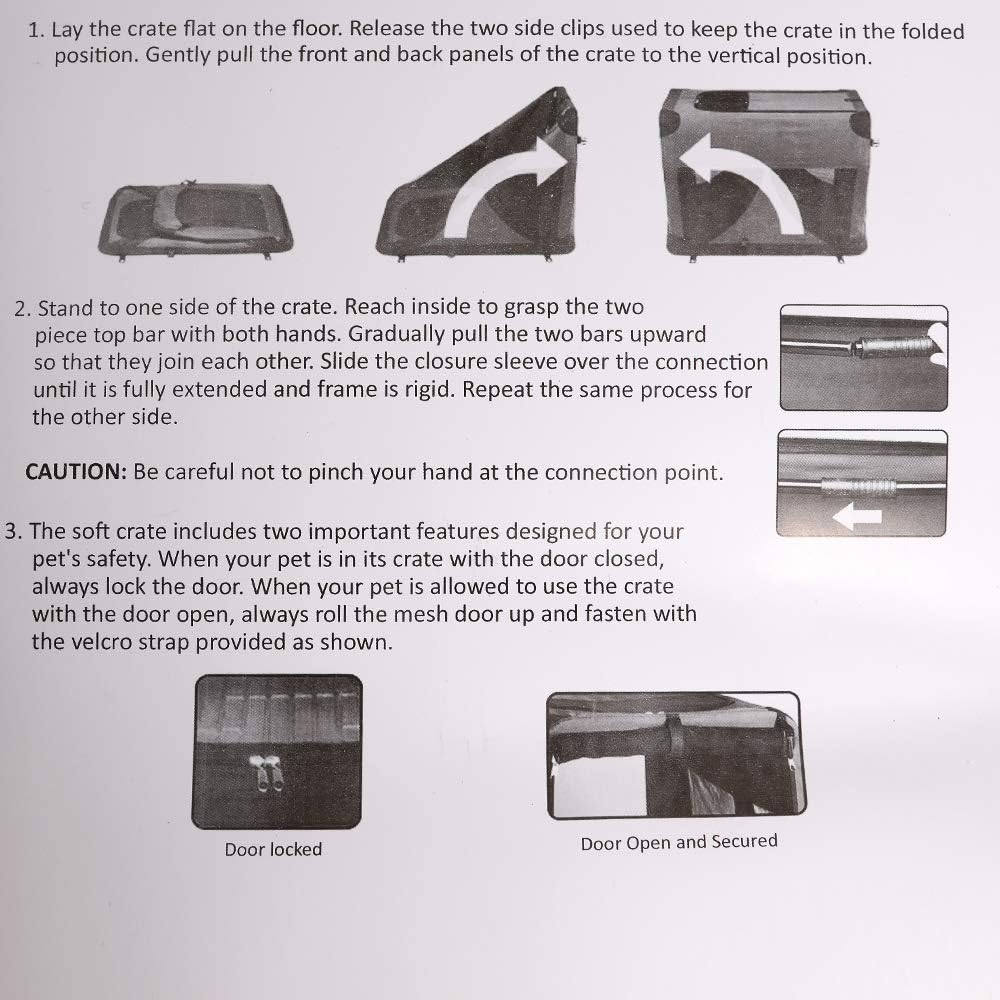 Hundetransportbox faltbar Gr. S Autotransportbox beige schwarz 49x34x34cm Hundebox Nylon 600DD strap