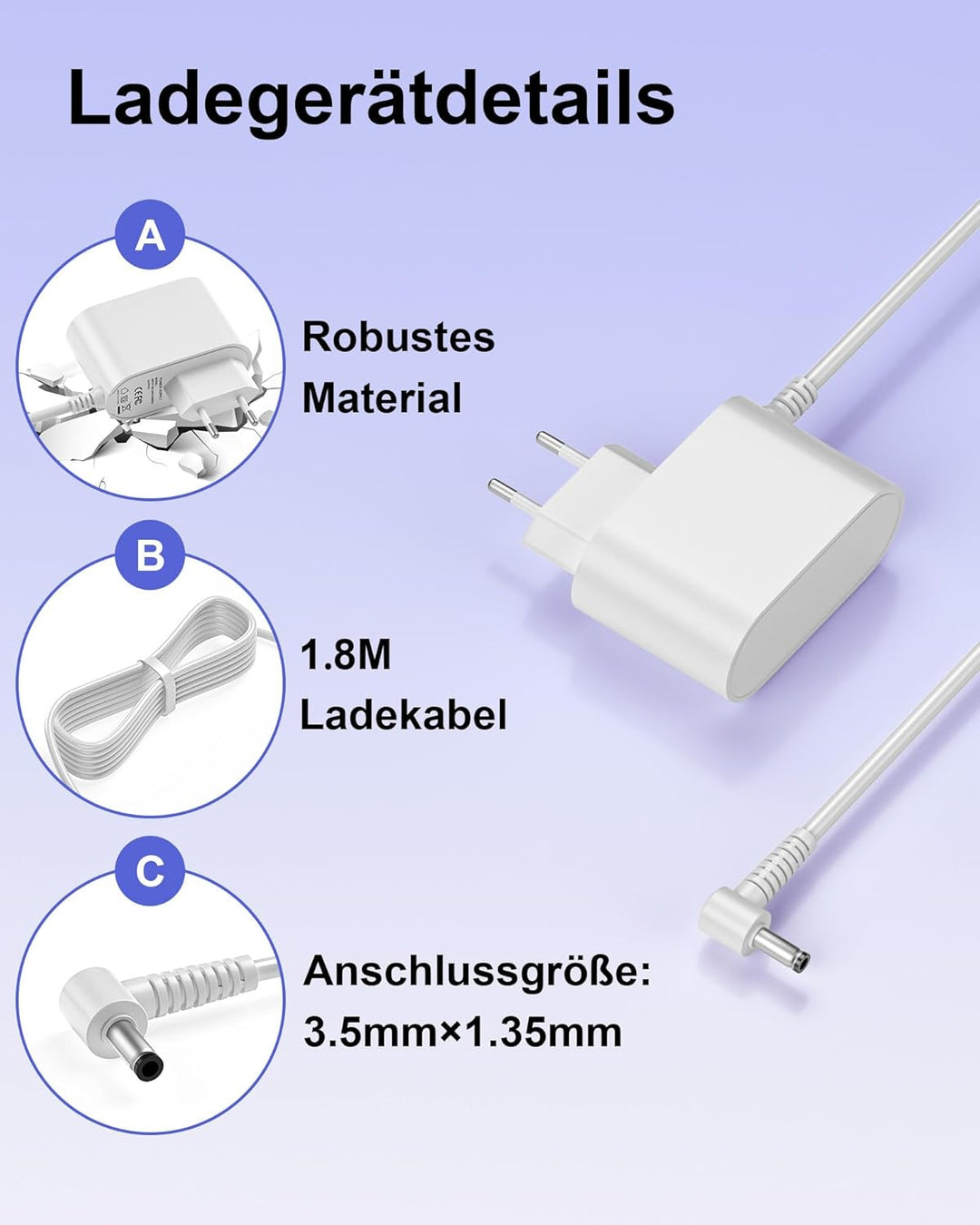 24V Luftreiniger Netzteil Kompatibel mit Philips Series 800 AC0820/10 AC0830/10 Luftreiniger Ladekab