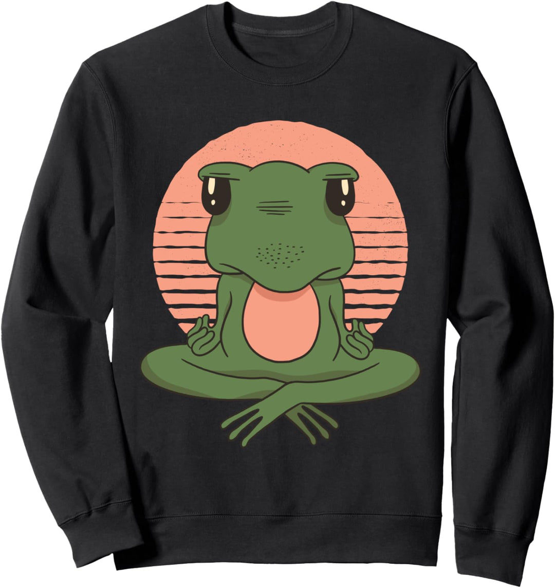 Tier Design, das eine Illustration eines Frosches zeigt Sweatshirt