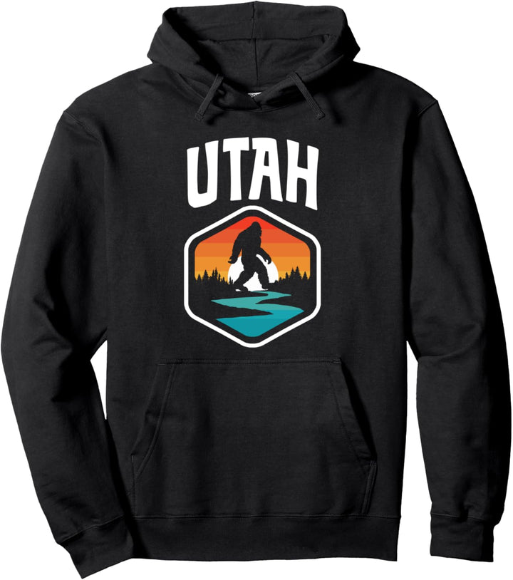 Utah Vintage Bigfoot Outdoor & State Pride Nature Pullover Hoodie