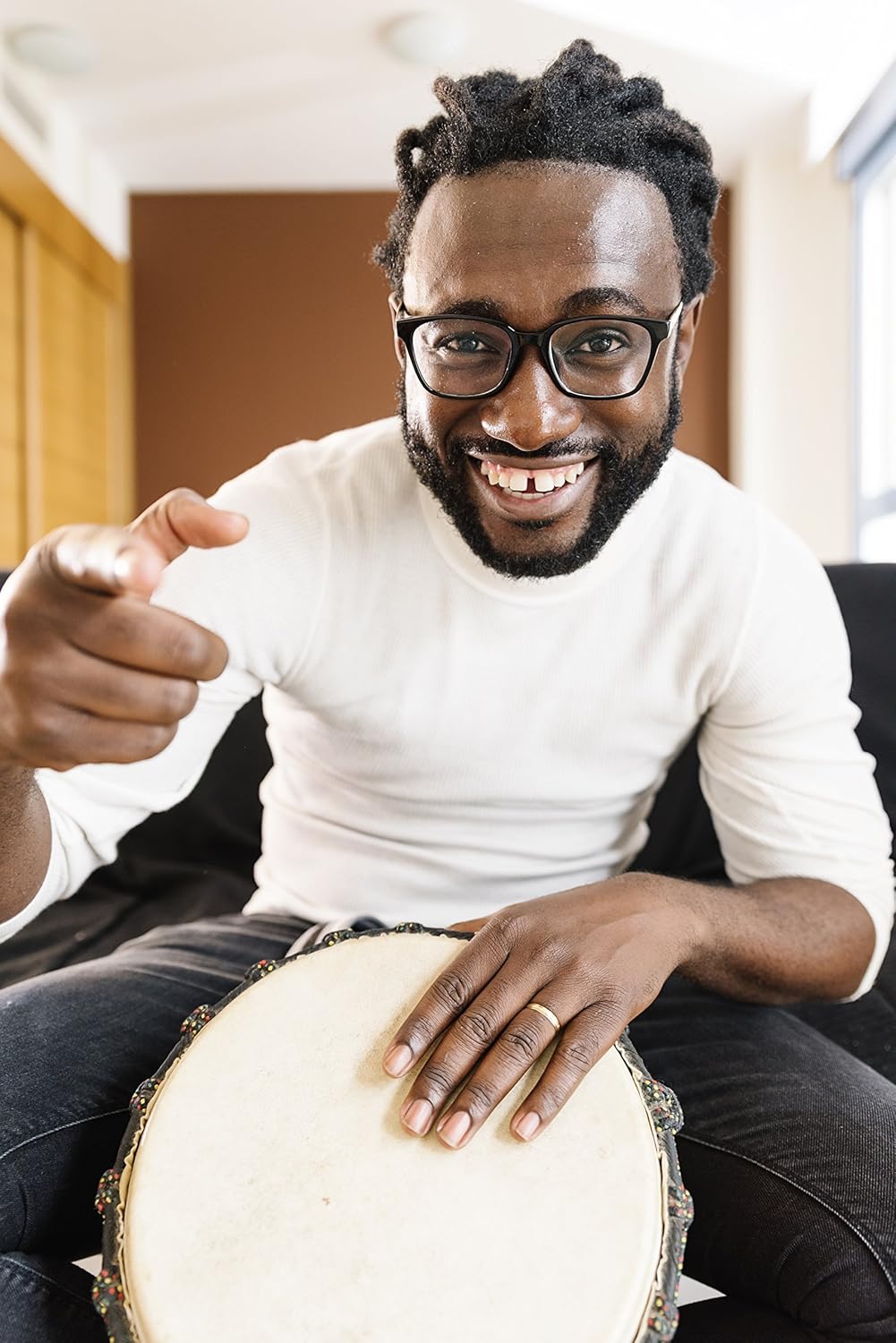 30cm Profi Djembe Trommel Bongo Drum Buschtrommel Percussion Afrika Schnitzerei - (Für Kinder im Kin