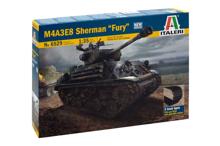 Italeri 510006529 - 1:35 M4A3E8 Sherman, Fury, Panzer, Schwarz, Mittel