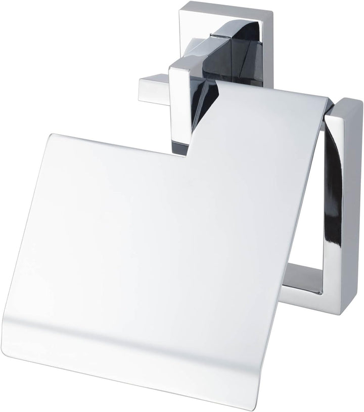 HACEKA Edge Papierrollenhalter mit Blende, verchromt, 1143811 Papierrollenhalter mit Deckel, Papierr