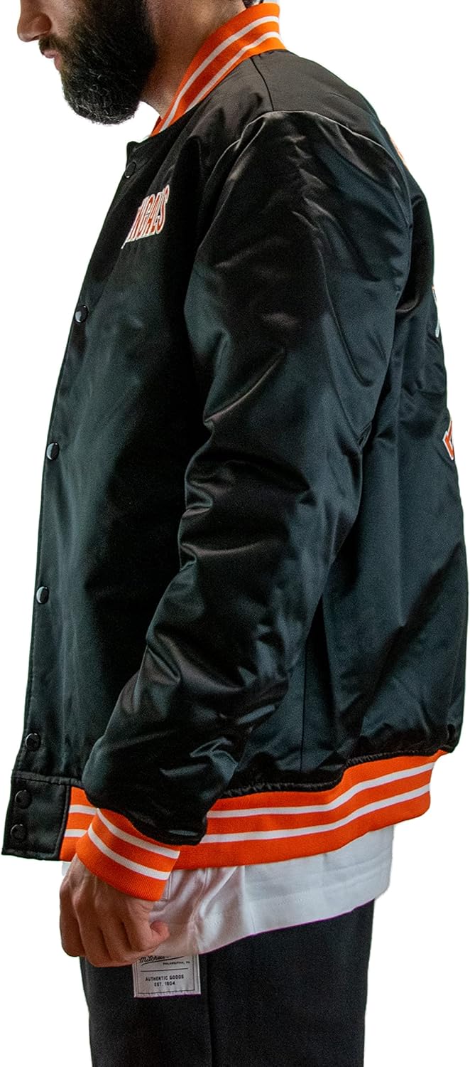 Mitchell &amp; Ness NFL Heavyweight Satin Jacket S Cincinnati Bengals - Black, S Cincinnati Bengals - Bl