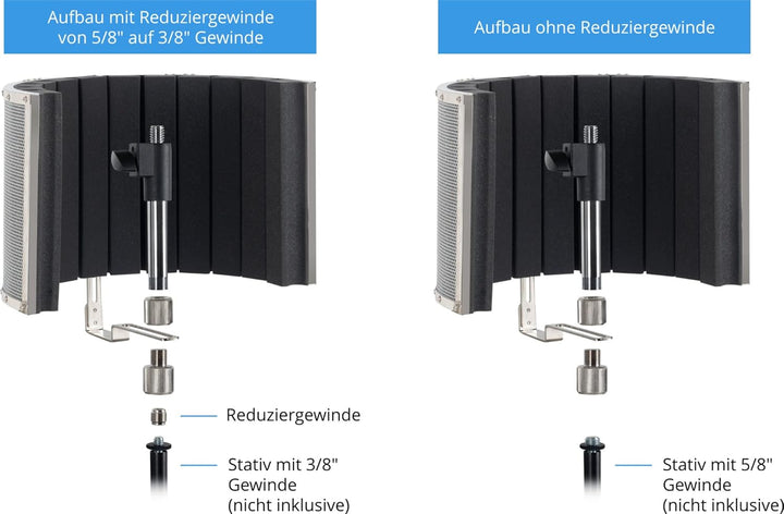 Pronomic MP-60 Micscreen, Mikrofon Schirm, Akustik Absorber und Diffusor - Ideal für Studio oder Pod