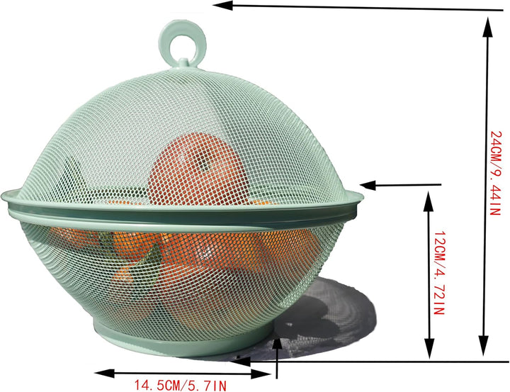 Obstschale mit Deckel, Obstkorb aus Metall - Netz-Obstschalen in Mehreren Farben, Langlebiger & Deko