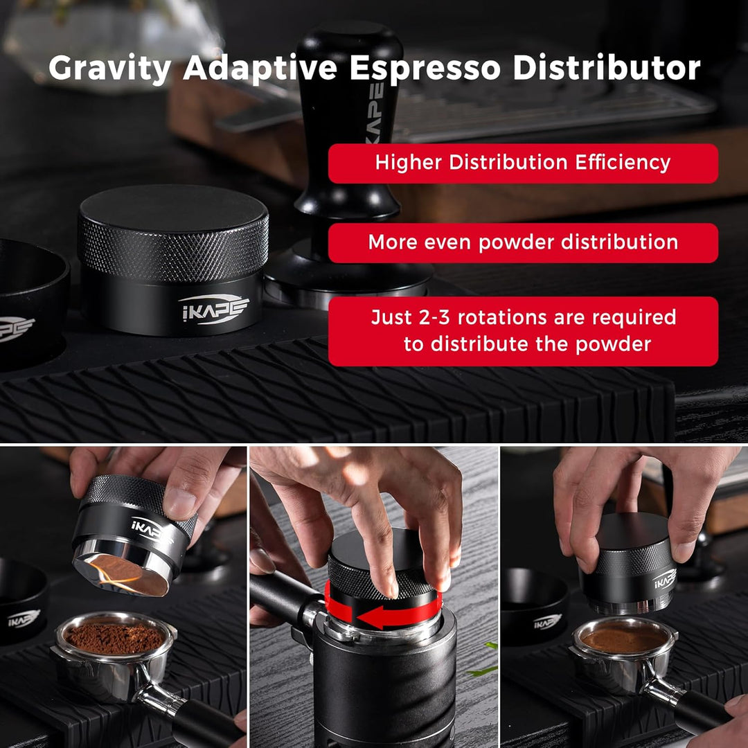 IKAPE Kaffee Produkte, 51MM Kaffee Verteiler, Schwerkraft Adaptive Espresso Verteiler Passend für al