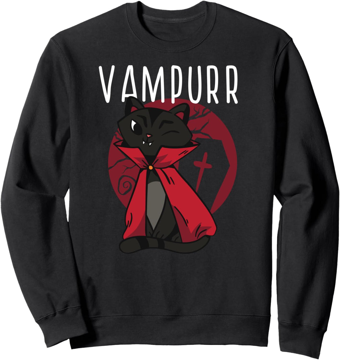 VAMPURR Vampirkatze Kätzchen Halloween lustige Meme Sweatshirt