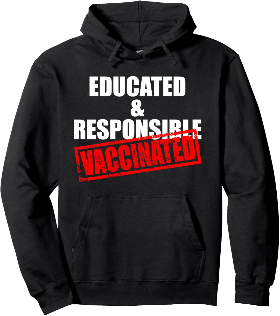 Vaccinated Pro Vaccine Support Vaccination Men Women Stamp Pullover Hoodie