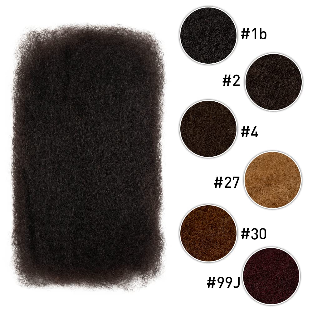 FASHION IDOL Afro Kinkys Bulk Echthaar für Dreadlock Extensions 40CM 3 Packungen 150 Gramm natürlich