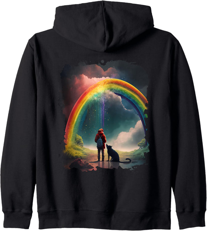 Backprint Irgendwo hinter dem Regenbogen Kapuzenjacke