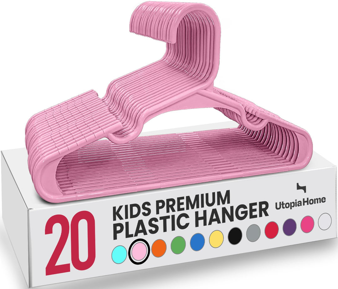 Utopia Home Packung mit 20 Kinderkleiderbügeln - 11,5“ Baby- und Kinderkleiderbügel aus Kunststoff f