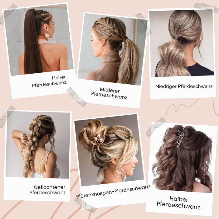 S-noilite Echthaar-Extensions aus glattem und langem natürlichem Haar – Pferdeschwanz Ponytail mit e