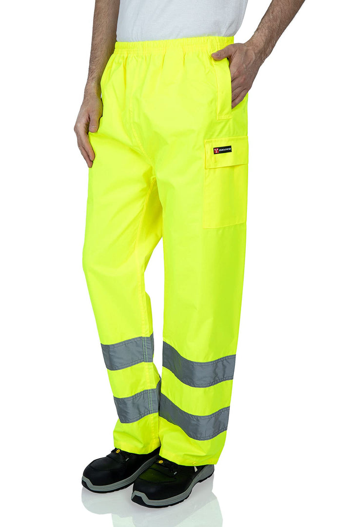 Mivaro Herren Warnschutz Regenhose Regenarbeitshose EN ISO 20471 S Neongelb, S Neongelb