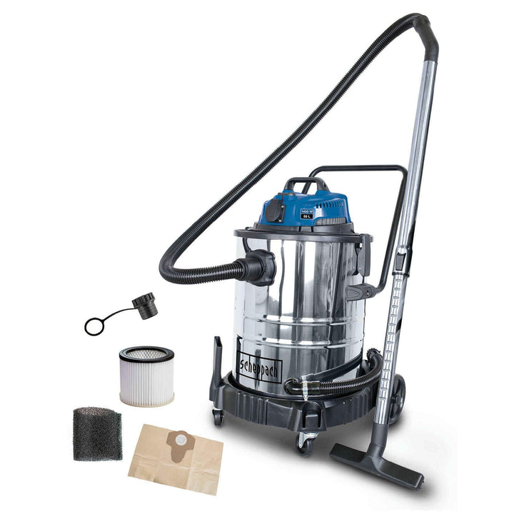 Scheppach ASP50ES Nass- und Trockensauger 50L | Industriesauger mit HEPA-Filter, Steckdose & Einscha