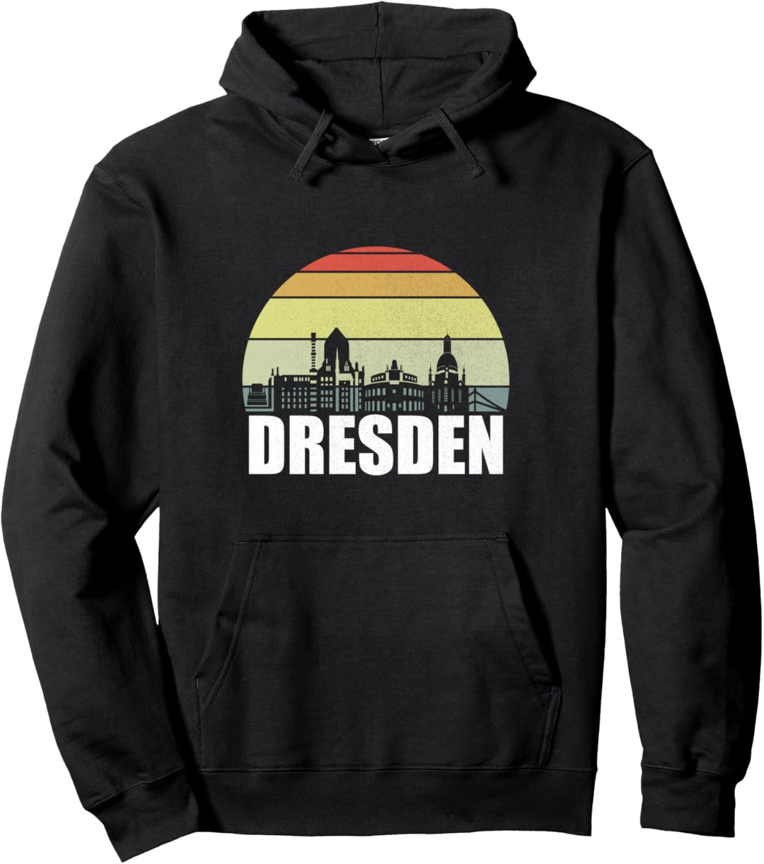 Dresden Skyline Stadt Vintage Retro Heimat Geschenk Pullover Hoodie