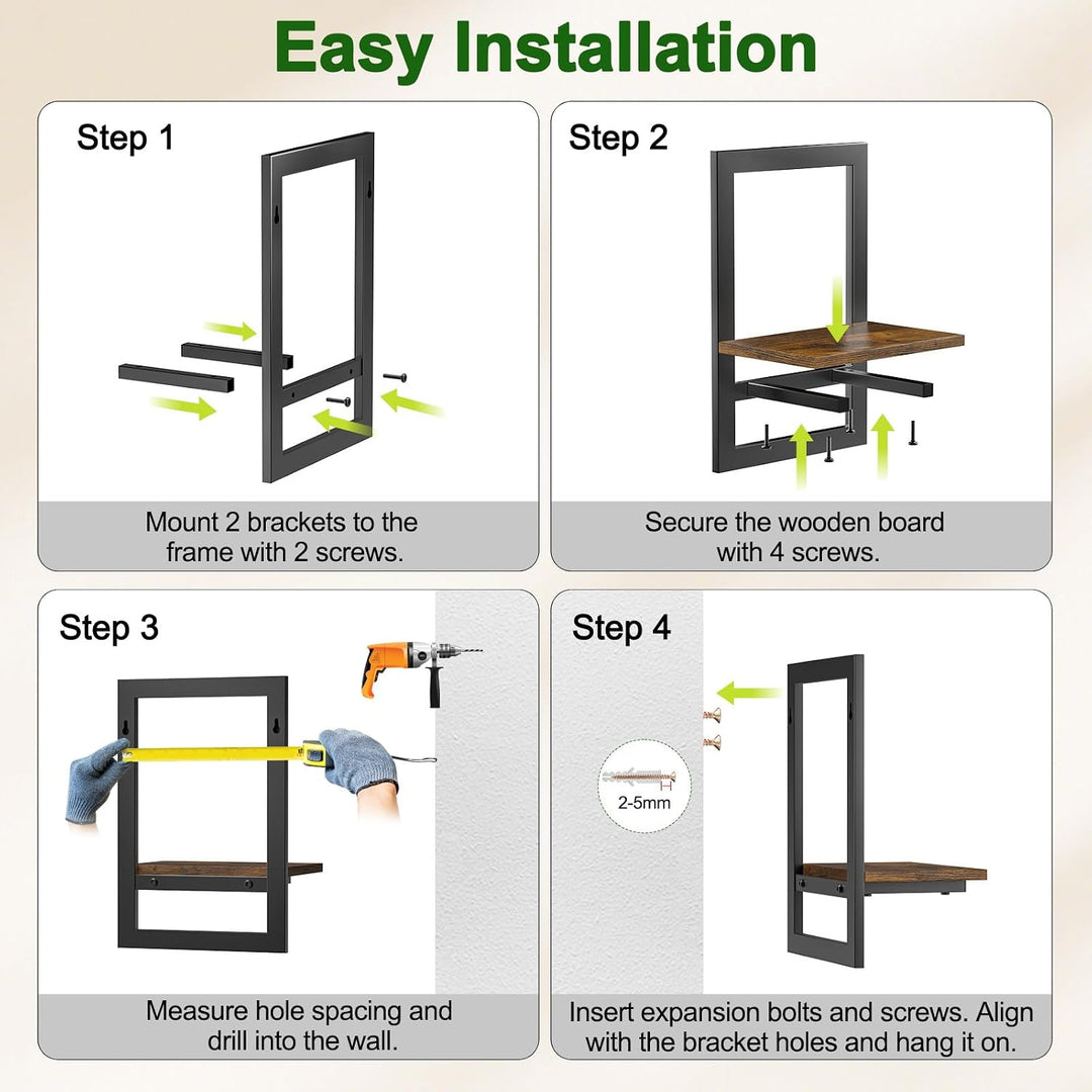 Housolution 3 Pack Wand Pflanzenhalter, Bilderrahmen Design Pflanzenregal, Wand Pflanzgefässe für Zi