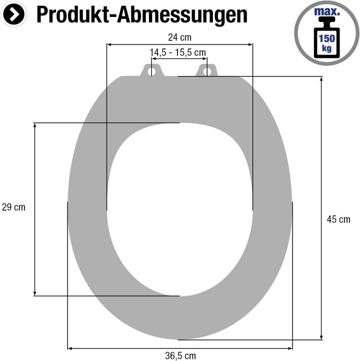 Cornat WC-Sitz "Palu" - Klassisch weisser Look - Pflegeleichter Thermoplast - Schlichtes Design pass