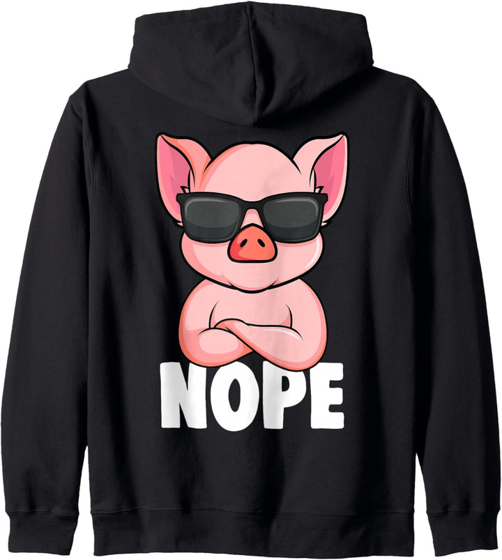 Schweine Nope Schweinchen Kinder Mädchen Schwein Kapuzenjacke